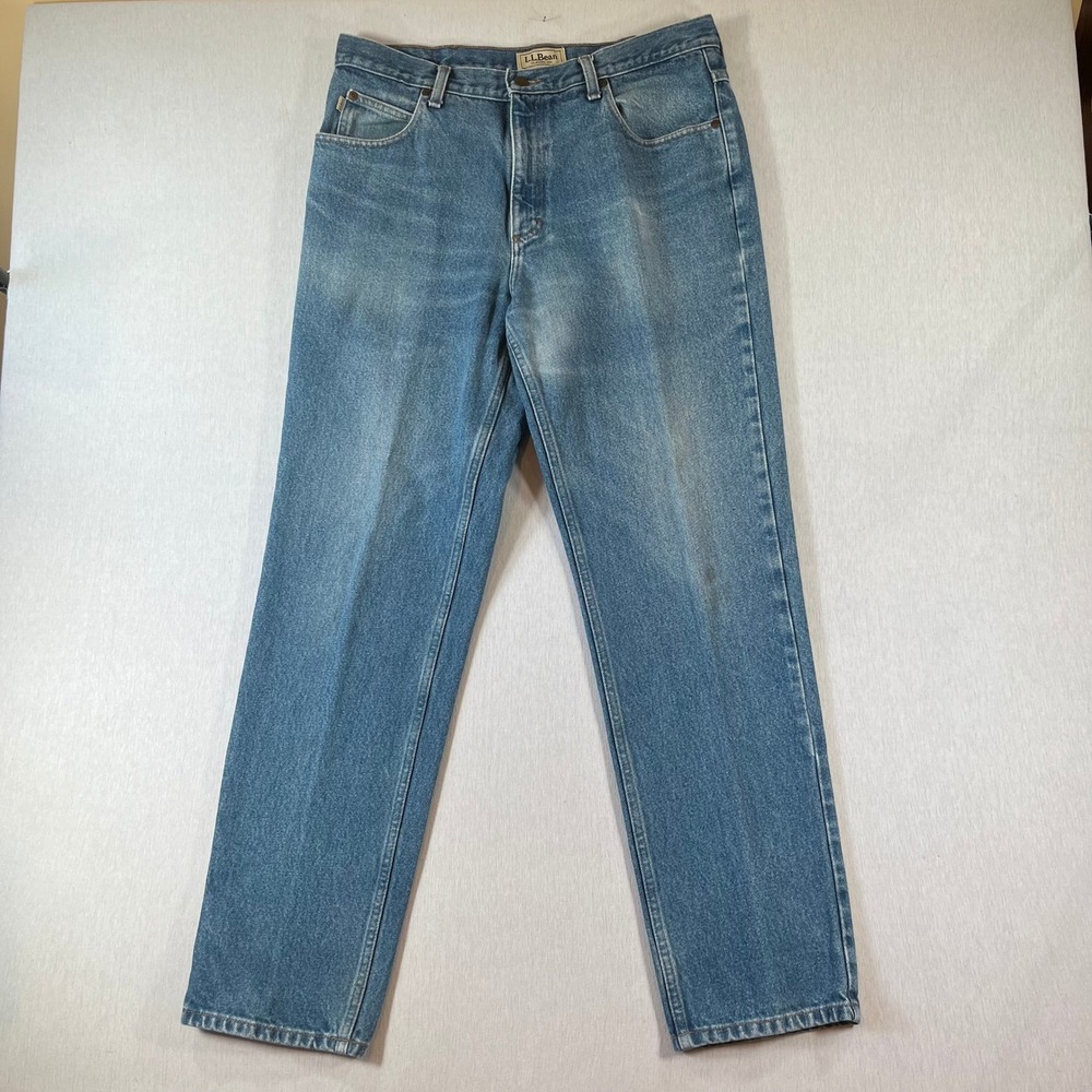 VTG LL Bean Classic Fit Jeans Mens 35x32 (Fit 35x31) Med Wash Straight Leg Denim